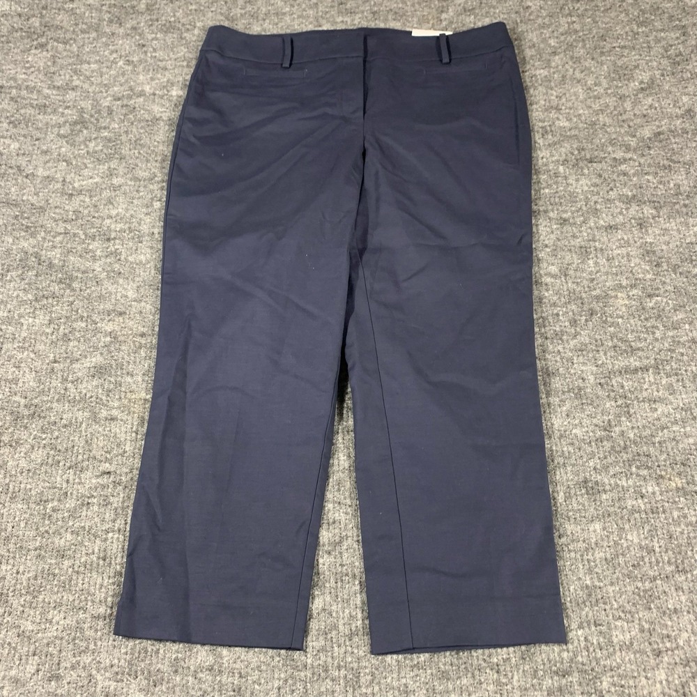 Ann Taylor LOFT Pants Womens 14 Blue Riviera Julie Fit Straight Leg Cotton NWT